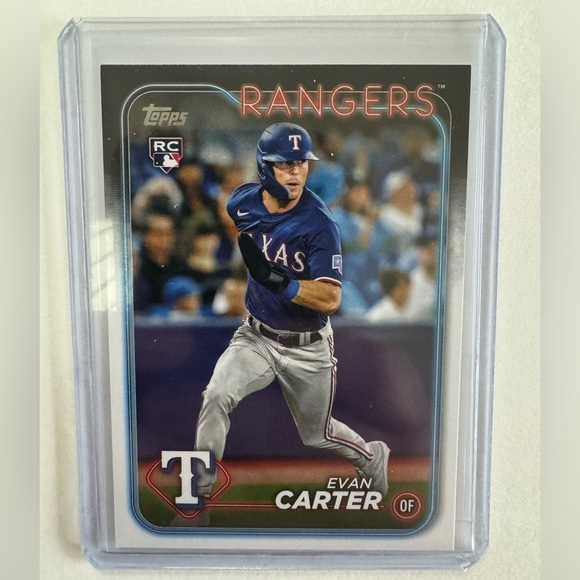 Evan Carter 2024 Topps Series 1 Rookie Card (2 card lot) - Picture 3 of 4